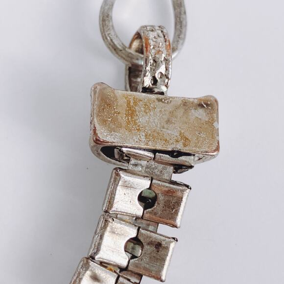 VTG Y2K Signed Erica Lyons Necklace Silver Tone Statement Mixed Chains - Picture 10 of 15